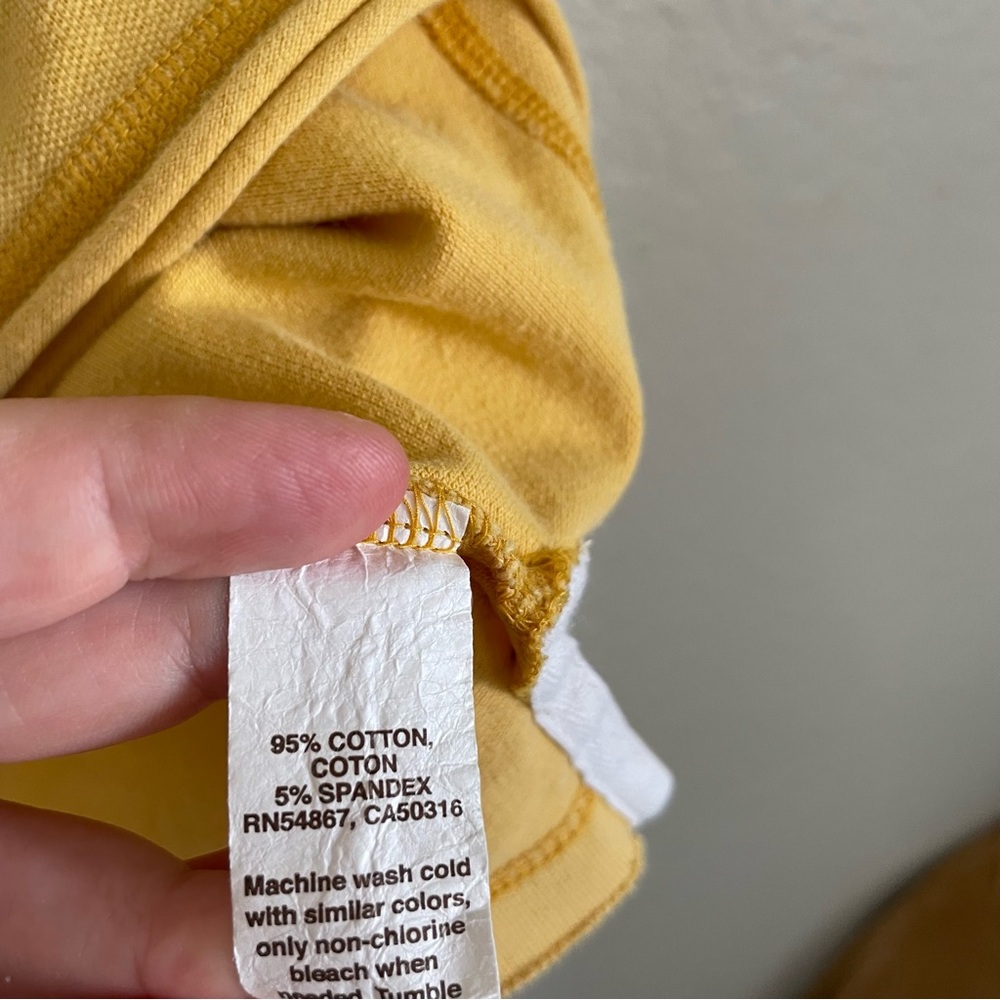 2000’s Hollister Short Sleeve Polo Collared Shirt Mustard Yellow Cotton Y2K M - Picture 7 of 8